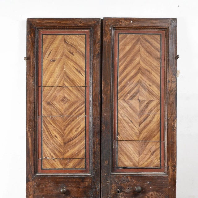 Faux Wooden Door with Closure and Lacquer Decorations For Sale - Image 3 of 8