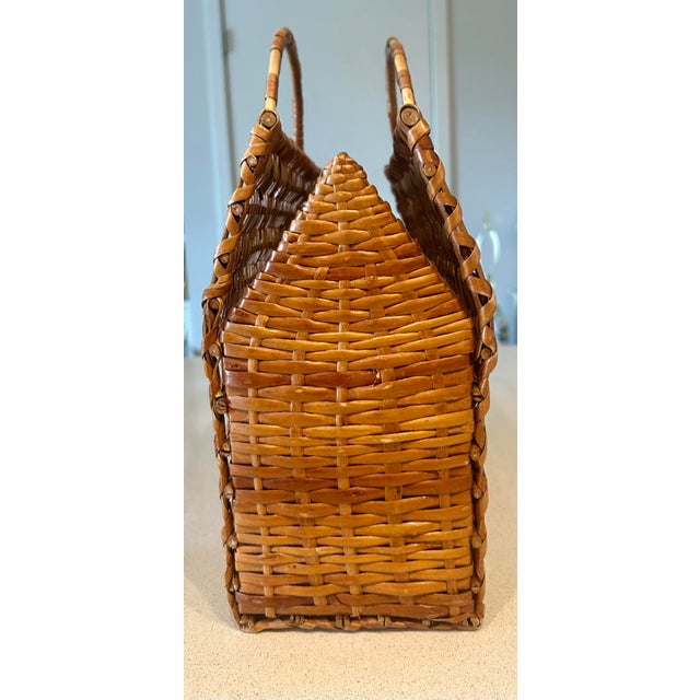 1970s Vintage Wicker Tote For Sale - Image 5 of 6