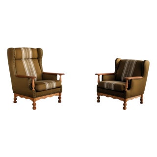 Brutalist Danish Armchairs from Henning Kjærnulf, 1960s, Set of 2 For Sale