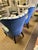 2010s Custom Pair of Wingback Chairs Upholstered in Toile De Nantes & Colefax & Fowler Velvet in Blue & White For Sale - Image 5 of 11