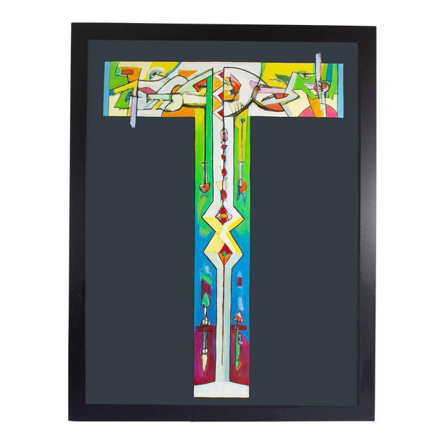 Abstract Mixed Media Painting by James L. Bruch For Sale