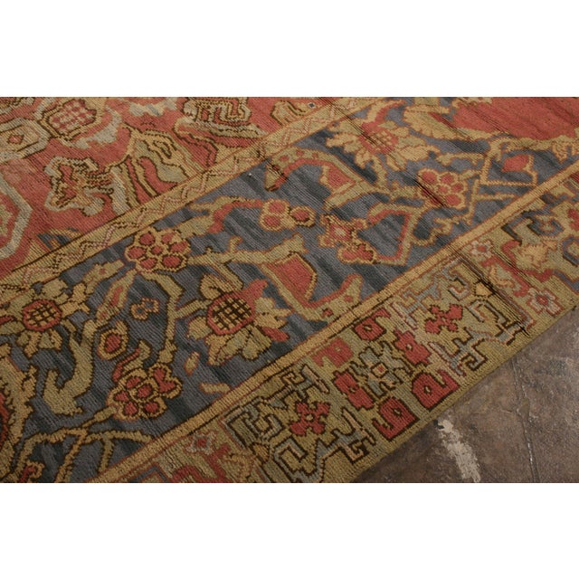 Antique Spanish Arts & Crafts Rug in Beige-Brown, Red and Blue Floral Pattern For Sale In New York - Image 6 of 8