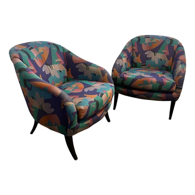 1980s Thayer Coggin Pair of Club Chairs For Sale