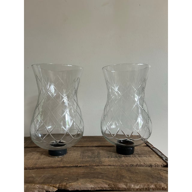 Hollywood Regency Modern Palm Tree Form Candle Wall Sconces With Glass Shades For Sale - Image 4 of 9