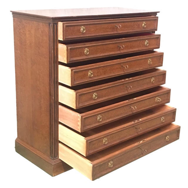 Wood 20th Century Directoire-Style Chest of Seven Drawers With Bronze Pulls, France For Sale - Image 7 of 11
