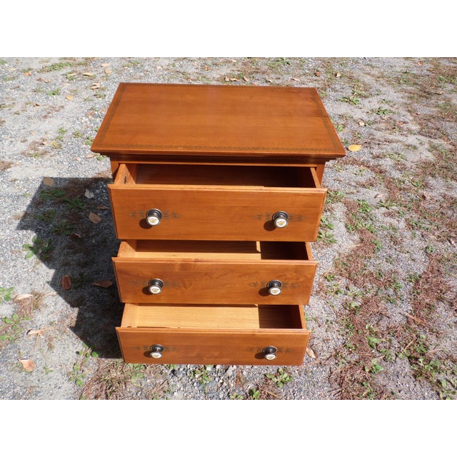 Vintage L. Hitchcock Stenciled Solid Maple Nightstand End Table Chairish