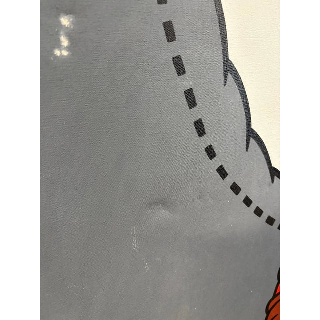 This is a striking large-scale pop-art oil painting by Douglas Binder featuring a lineup of abstracted, cartoon-like...