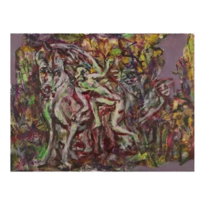 Mid 20th Century Don Stacy Modern Abstract Figurative Oil Painting