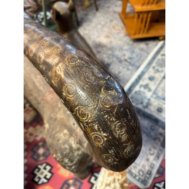 Bronze Antique Pair of Bronze Royal Leopard Sculptures From Benin For Sale - Image 8 of 18