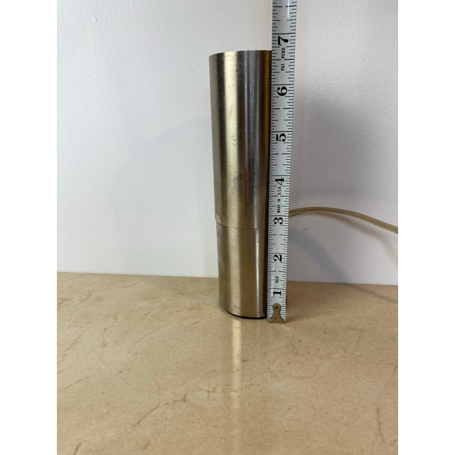 Vintage Mid-Century Modern Brushed Metal Cylinder Accent Uplight Lamp For Sale - Image 10 of 11