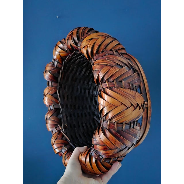 Antique Japanese Ikebana Bamboo Basket For Sale - Image 9 of 17