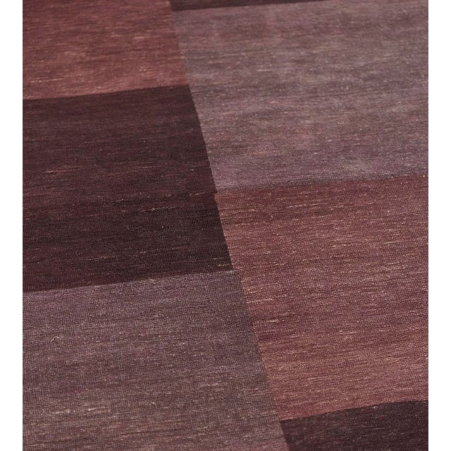 Contemporary Contemporary Flatweave Patchwork Wool Rug For Sale - Image 3 of 8