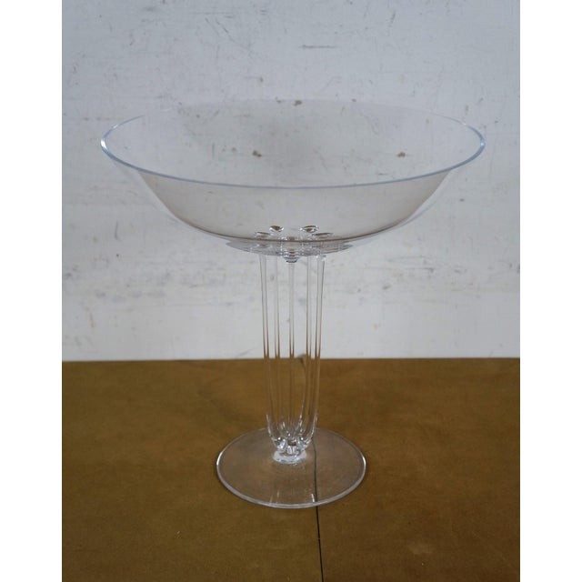 Glass Late 20th Century Rosenthal German Crystal Glass Centerpiece Pedestal Bowl Compote Riser For Sale - Image 7 of 12
