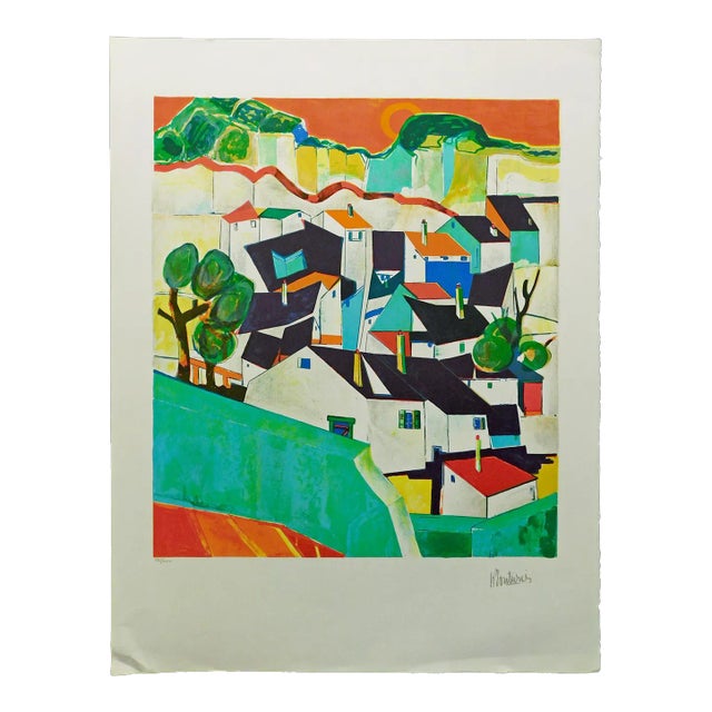 Rene Couturier "Paysage De Mallorca" Hand Signed Lithograph Art For Sale