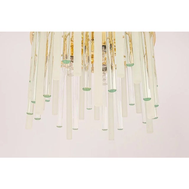 Gilt Brass & Crystal Glass Rods Chandelier by C.Palme, Germany, 1970s For Sale - Image 3 of 14