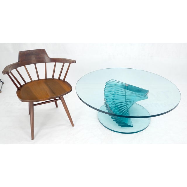 Stacked Glass Fan Shape Base Round Coffee Table Italian Post Modern Mid Century For Sale - Image 13 of 13