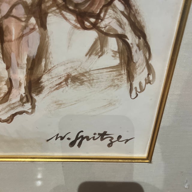 20 Th Century Lithograph in Colour by Walter Spitzer( 1927-2021) Signed Framed Titled Agar and Ismael For Sale - Image 4 of 12