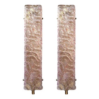 Gold Wall Sconces with Ametista Graniglia Murano Glass by Simoeng, Set of 2 For Sale