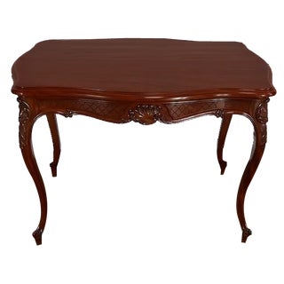 Louis XV Style Massive Mahogany Middle Table, 19th Century For Sale