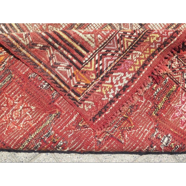 1960s Embroidered Turkish Kilim - 55"x113" For Sale - Image 10 of 11