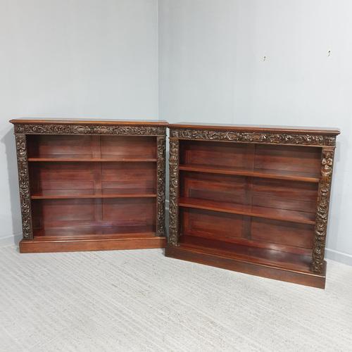 Mahogany Open Adjustable Library Bookcases, Set of 2 For Sale - Image 14 of 14