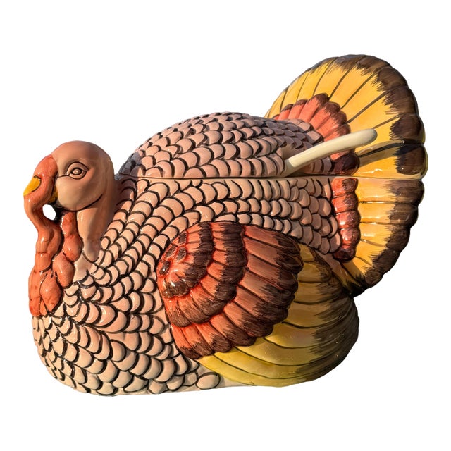 Fritz and Floyd Turkey Tureen With Ladle. For Sale