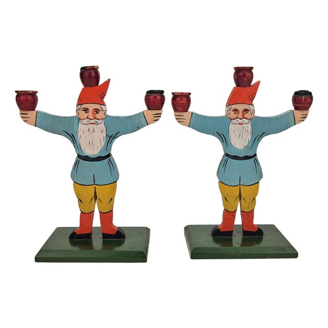 Antique Christmas Gnomes, 1900, Set of 2 For Sale