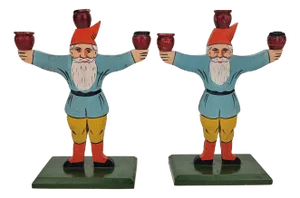 Antique Christmas Gnomes, 1900, Set of 2