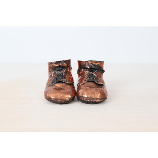 Mid-Century Copper Bronzed Baby Shoes, Vintage Nursery Decor For Sale - Image 12 of 18