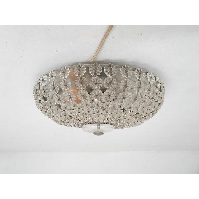 Mid-Century Ceiling Light with Glass Flowers, France, 1960s For Sale - Image 8 of 8
