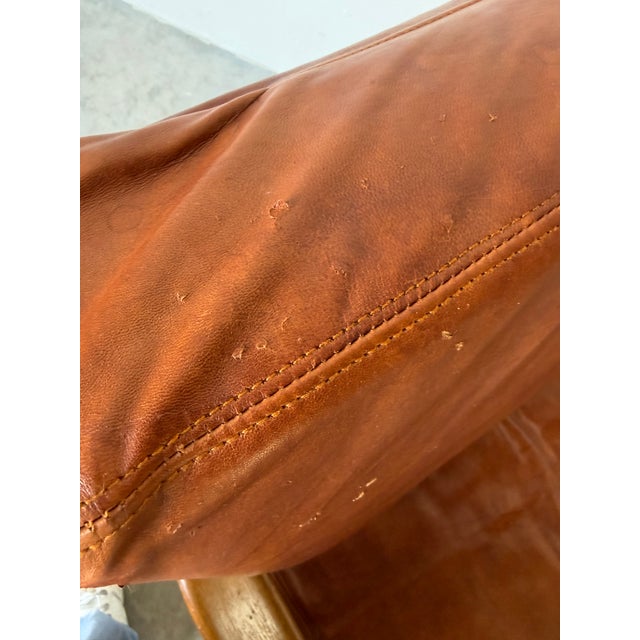 1950’s Mid Century Adrian Pearsall Style Lounge Danish Leather Chair - Made in DenMark For Sale - Image 17 of 18