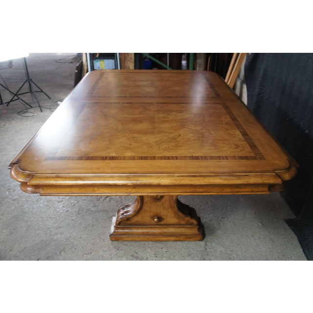Attributed Thomasville Italian Hills of Tuscany Bibbiano Trestle Dining Table 118" For Sale - Image 12 of 17