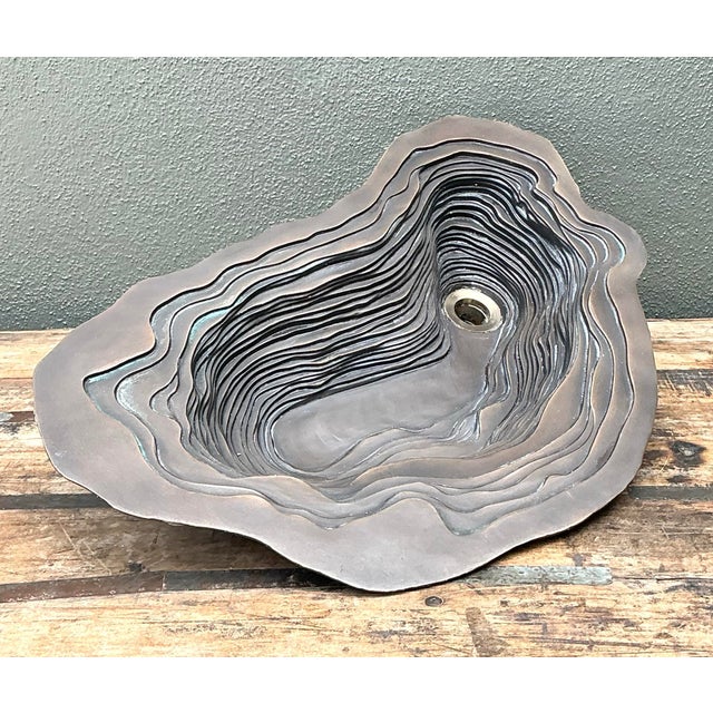 Vintage Patinated Bronze Sink For Sale - Image 11 of 12