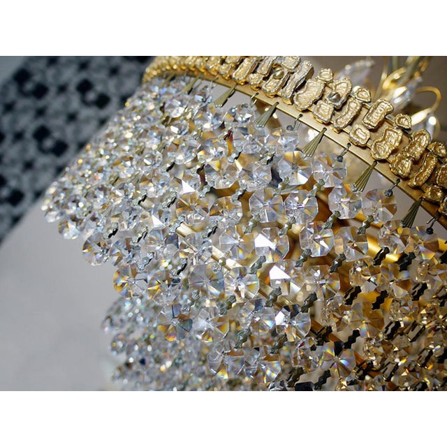 Gold Bubbles Chandelier in Crystal and Gilt Brass by Ernst Palme for Palwa, Germany, 1960s For Sale - Image 8 of 10