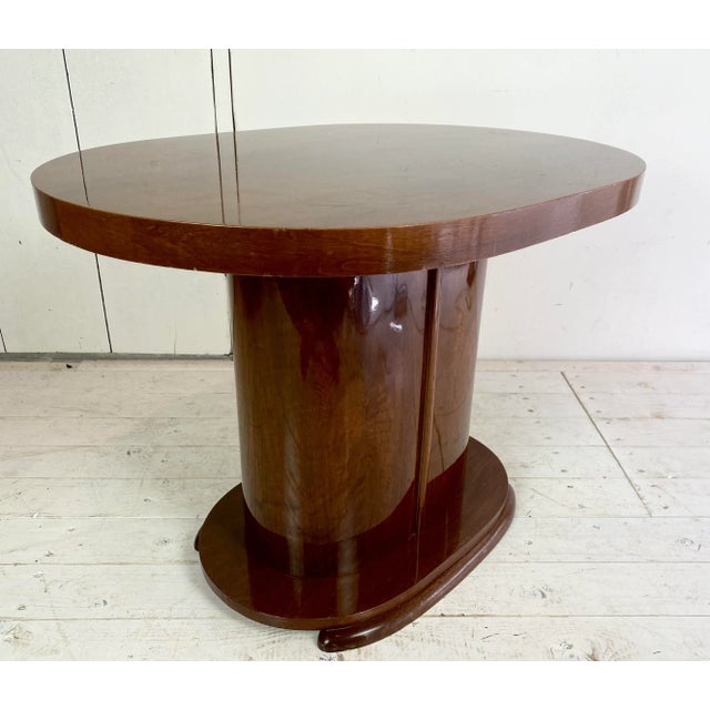 Art Deco Oval-Shaped Mahogany Side Table or Coffee Table For Sale - Image 13 of 13