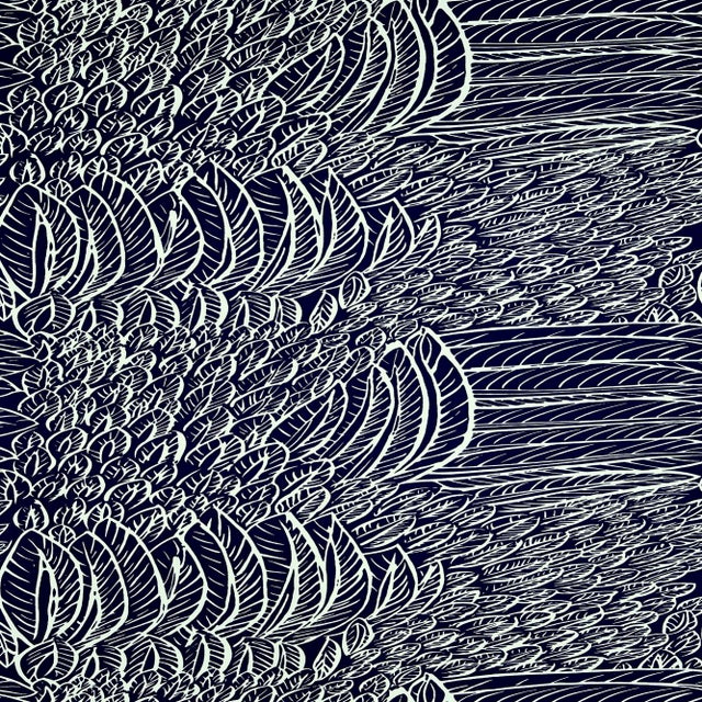 Schumacher Featherfest Wallpaper in Marine For Sale