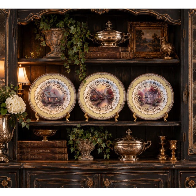 2005 Spode Thomas Kinkade “Cottage”, Dinner Plates, 11” – Set of 3 For Sale - Image 9 of 10