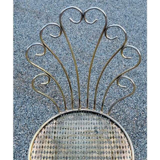 Vintage 1960s Gold Metal Vanity Chair For Sale - Image 4 of 7