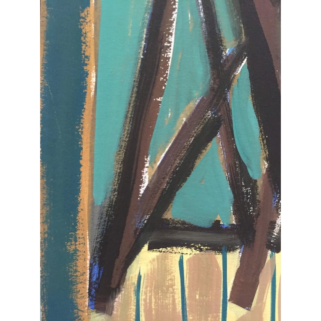 1950s Modernist Leaning Figurative Nude Gouache Painting For Sale In San Francisco - Image 6 of 9