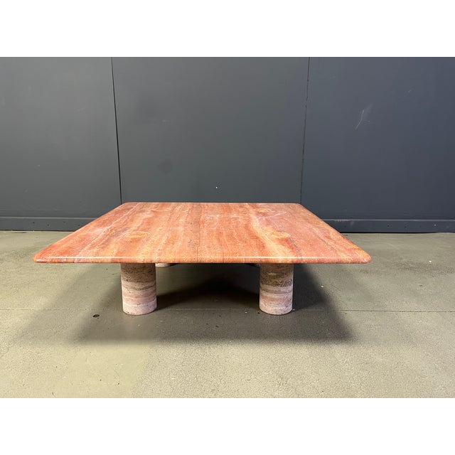 Red Travertine Coffee Table by Angelo Mangiarotti for Up&Up, Italy, 1970s For Sale - Image 11 of 15
