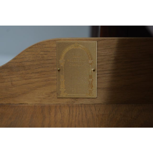 John Widdicomb Vintage Large Walnut Gothic Design Breakfront Display Bookcase For Sale - Image 18 of 18