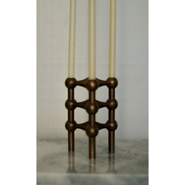 Goldenrod Vintage Brass Candleholders from Stoff Nagel, Set of 3 For Sale - Image 8 of 14