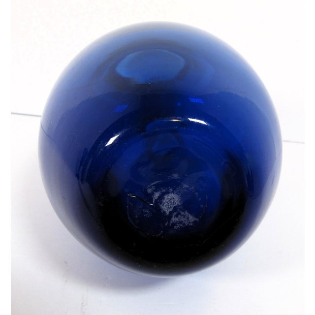 Mid-Century Blown Glass Vase Cobalt Blue 9" For Sale - Image 11 of 11