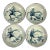Set of 4 Hand-Painted Blue and White Small Ceramic Dessert Plates For Sale
