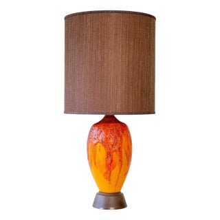 Vulcanic Glazed Ceramic Table Lamp by R. Houben, 1970 For Sale