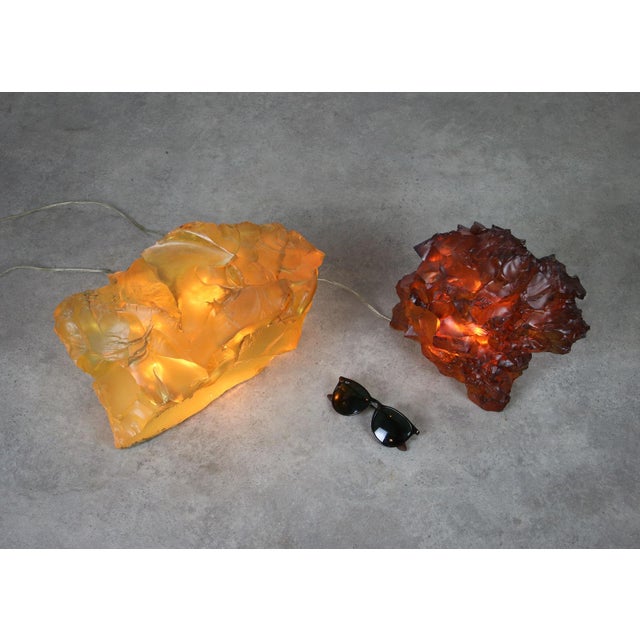 Vintage Italian Sculptural Orange Lamp, 1970s For Sale - Image 6 of 14