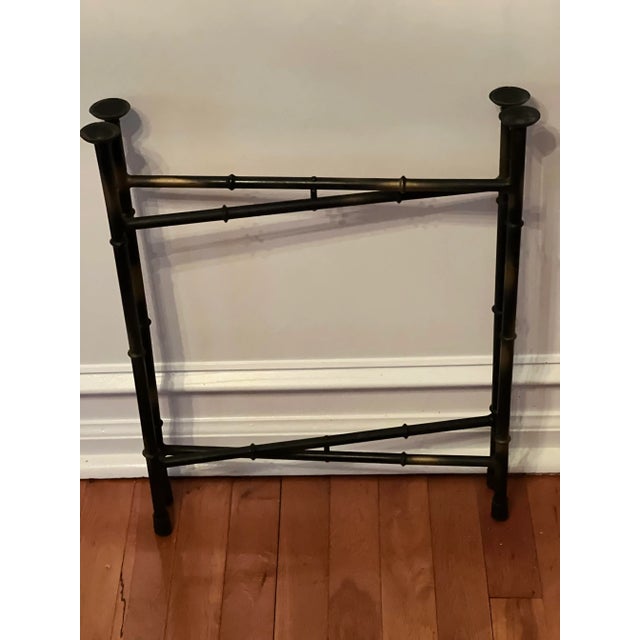 20th Century Asian Handcrafted Brass Tray Table With Folding Base For Sale - Image 9 of 10