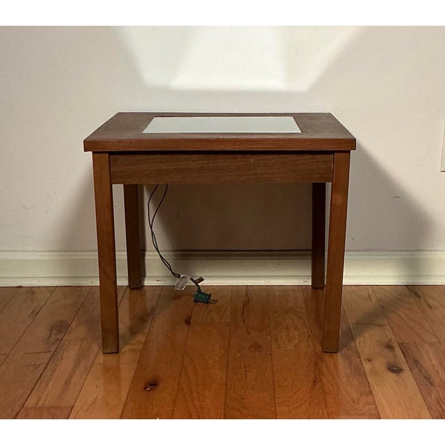 Vintage Infinity Led End Table Accent Side Walnut Table, Circa 1960s For Sale - Image 4 of 12