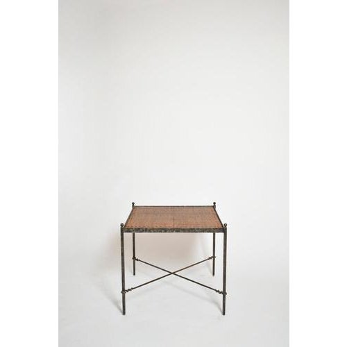 Wrought Iron and Wicker Side Tables, 1970s, Set of 2 For Sale - Image 3 of 6