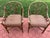 Elinor McGuire San Francisco M-71 Set of Two Bamboo Rattan Occasional Dining Arm Chairs. Chair splats have a geometric...